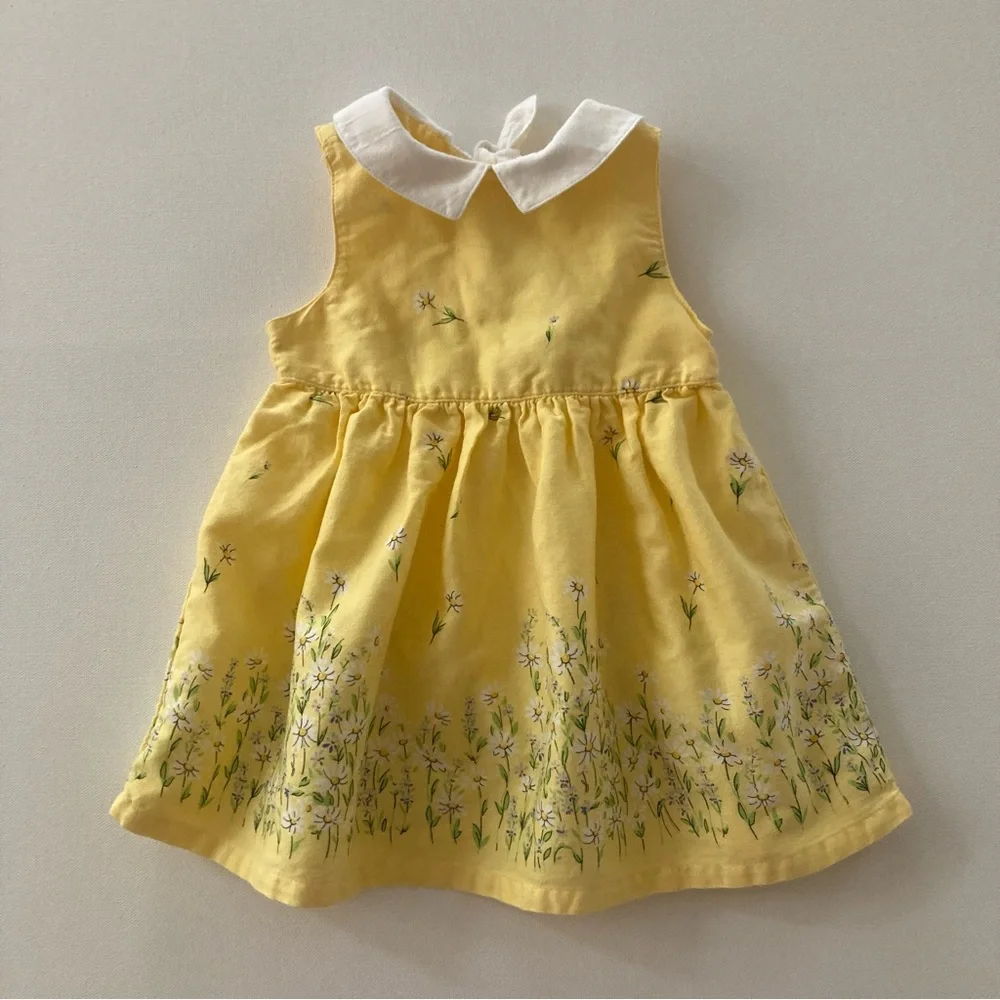 Vintage Gymboree 2000 Baby Girl 3-6 Months Yellow Daisy Dress Spring Summer